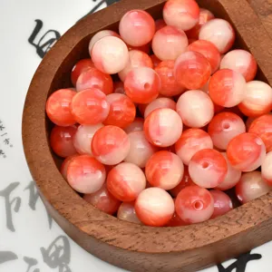 Colorful resin beads, dual-color swirled spacer beads for DIY bracelets and phone charms.