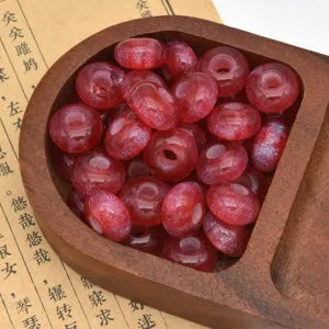 Starry glitter resin beads, large hole abacus wheel beads for DIY jewelry, phone chains and craft accessories.