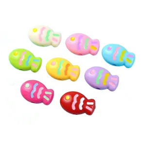 Colorful acrylic fish beads DIY jewelry accessories through-hole for bracelets phone chains