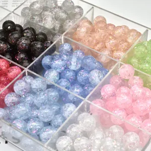Colorful Sequin Opal Resin Round Loose Beads DIY Bracelet Phone Chain Keychain Jewelry Making Craft Accessories