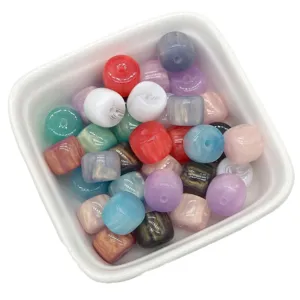 Colorful resin barrel beads DIY loose beads chunky jewelry making craft sewing accessories
