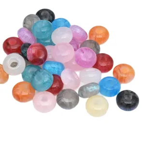 Colorful glitter resin large hole beads for DIY jewelry making phone chain accessories