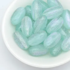 18mm mermaid glitter oval beads for diy jewelry making gemstone bracelet necklace crafts accessories