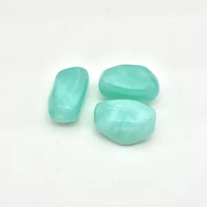 Light blue marbled acrylic loose beads for DIY handmade jewelry bracelets, gorgeous detail shot.
