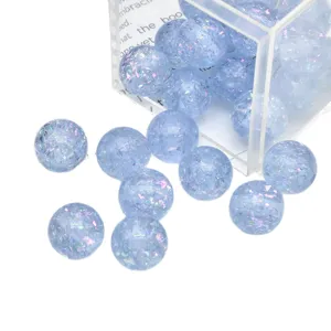 Translucent glitter opal resin round beads for DIY bracelets, phone chains, and jewelry making.
