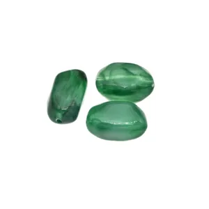 Green marbled acrylic loose beads for DIY handmade bracelets, phone chains, and stylish earrings.