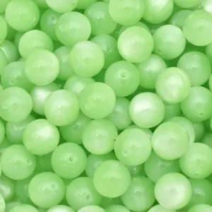 Light green resin cat eye beads round loose beads for DIY handmade jewelry making bracelets