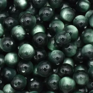 Green resin cat eye beads loose round beads for DIY handmade jewelry bracelets crafting 8-16mm