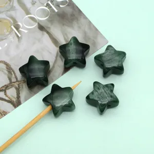 16mm dark green star resin beads with quicksand cat eye effect for diy jewelry making accessories