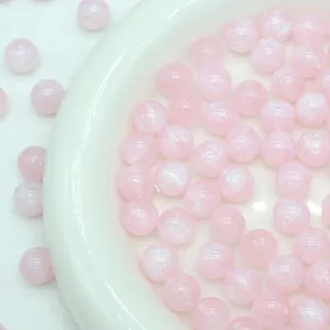 Pink mermaid resin round beads DIY jewelry making supplies for handmade bracelets and hairpins.