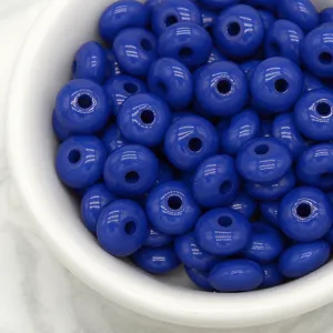 Blue wheel spacer beads detail close-up for DIY jewelry crafting and handmade accessories