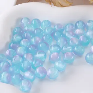 Blue purple resin glitter beads loose round beads for DIY jewelry bracelets phone accessories