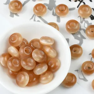 Resin cat's eye abacus beads large hole wheel beads for DIY bracelets hair accessories