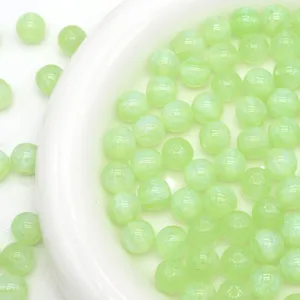 Light green mermaid glitter resin round beads for DIY bracelet hairpin jewelry making supplies.
