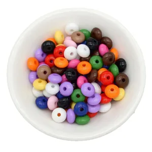 Colorful acrylic abacus spacer beads for DIY handmade bracelets and phone charm accessories.
