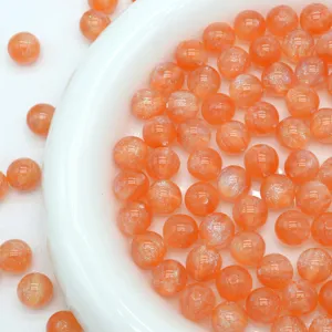 Orange mermaid resin round beads 6-16mm sparkly DIY charm bracelet jewelry making supplies