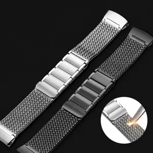 Roestvrijstalen magnetische mesh horlogeband compatibel met smartwatch, metalen band.