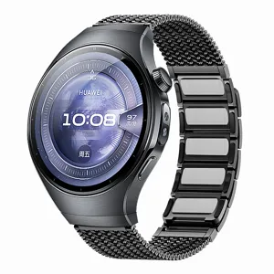 Roestvrijstalen magnetische mesh horlogeband ontworpen voor Huawei horloge met vaste fit.