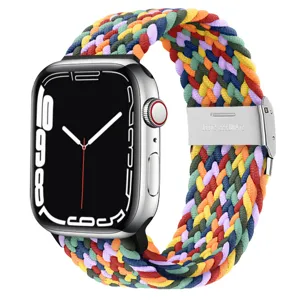 Bracelet solo loop en nylon tressé coloré pour Apple Watch, bracelet de rechange.