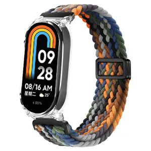 Gros plan détaillé du bracelet de rechange en nylon tressé et de la coque transparente pour tracker.