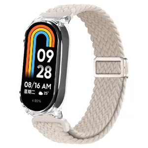 Bracelet de montre en nylon tressé avec boucle magnétique et coque de protection.
