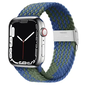 Bracelet de montre en nylon tressé avec boucle en acier inoxydable pour montre Apple.