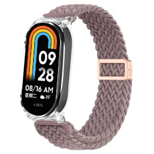 Bracelet tressé en nylon de rechange avec coque transparente pour Xiaomi smart band, boucle.