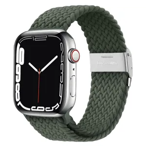 Bracelet de montre tressé en nylon avec boucle métallique pour montre connectée.