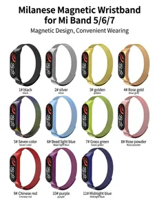 Cinturino magnetico milanese in acciaio inossidabile di ricambio per smartband Xiaomi, elegante.