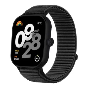 Braided nylon watch band compatible with smartwatch, rugged loop strap replacement.