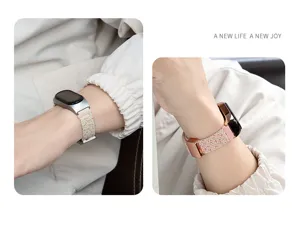 Cinturino di ricambio in nylon intrecciato magnetico per smartband, elegante e comodo.