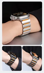 Titan Magnet Metall Armband Ersatz für Apple Watch Ultra Detailansicht mit passgenauem Sitz.