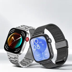 Stainless Steel Watch Band For Huawei Fit Series Milanese Buckle And Three-Bead Replacement Metal Strap Wristband