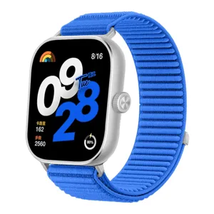 Replacement woven nylon watch band compatible with smartwatches, featuring a durable texture.