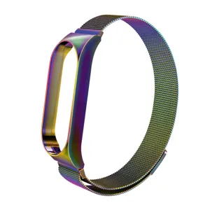 Cinturino di ricambio magnetico Milanese in metallo arcobaleno per smartband fitness.