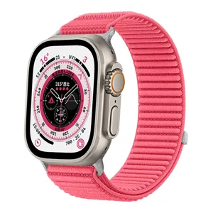Rosa Alpine Loop Armband für Apple Watch Ultra, strapazierfähiges Gewebe Ersatzband.