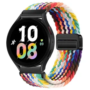 Kleurrijk nylon gevlochten horlogebandje met magnetische gesp voor smartwatch, comfortabel en chic.