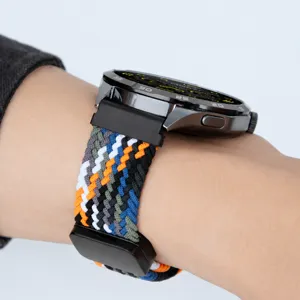 Nylon gevlochten horlogeband met magnetische sluiting voor smartwatch, comfortabel en ademend.