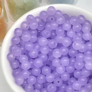 4mm purple glass loose beads for DIY handmade jewelry bracelets necklaces crafting accessories