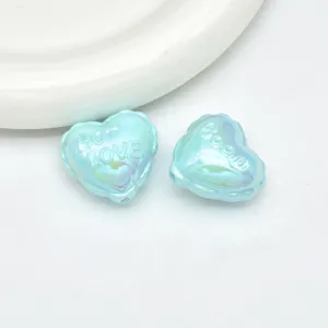 Acrylic balloon heart shape loose beads detail view for DIY handmade phone chain accessories