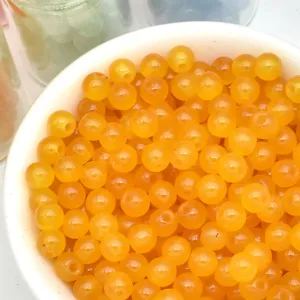 Orange round loose beads glass beads DIY jewelry making accessories craft supplies detail view