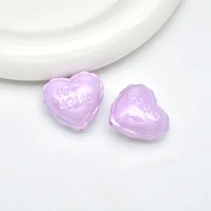 Acrylic balloon heart shape loose beads for DIY phone charm jewelry accessories making