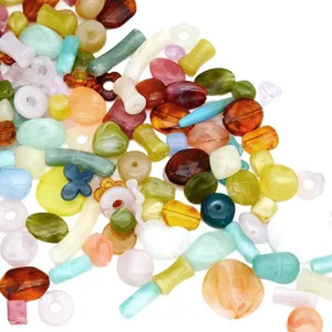 Colorful mixed acrylic loose beads for DIY bracelets and phone charm crafting supplies