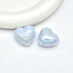 Acrylic balloon heart beads UV loose beads DIY phone chain jewelry accessories material