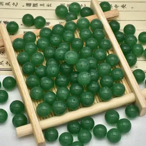 Perline di pietra verde naturale perline tonde sfuse per creazione braccialetti fai da te