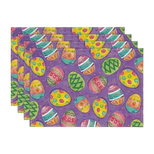 Paasei linnen placemat decoratieve tafelmat voor eetkamer feest servies beschermingsmat.