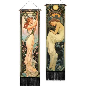 Tapisserie Murale Art Nouveau Déesse Vintage Glands Suspendu Décoration Chambre