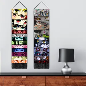 Dämonen-Säger Anime Augen Wandbehang Tapete, detaillierter Stoffdruck für Schlafzimmer Raumdekor.