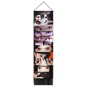 Nahaufnahme des Anime-Wandbanners mit ikonischen leuchtenden Augen und klarem HD-Druck.