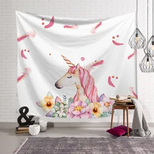 Aquarell Einhorn Wandteppich Skandinavische Heimtextilien Schlafzimmer Hintergrund Tuch.